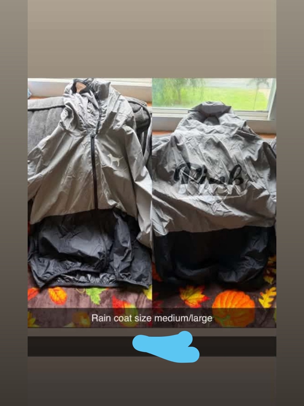 PINK Victoria's Secret Two-Tone Gray & Black Raincoat